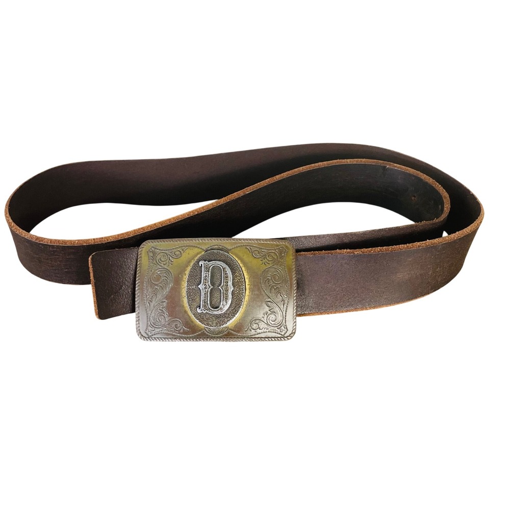 Bullhead Leather Belt Mens Size 36 Brown Genuine Leather Western Style